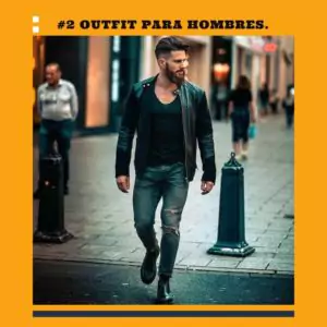 tenida polera y chaqueta cuero